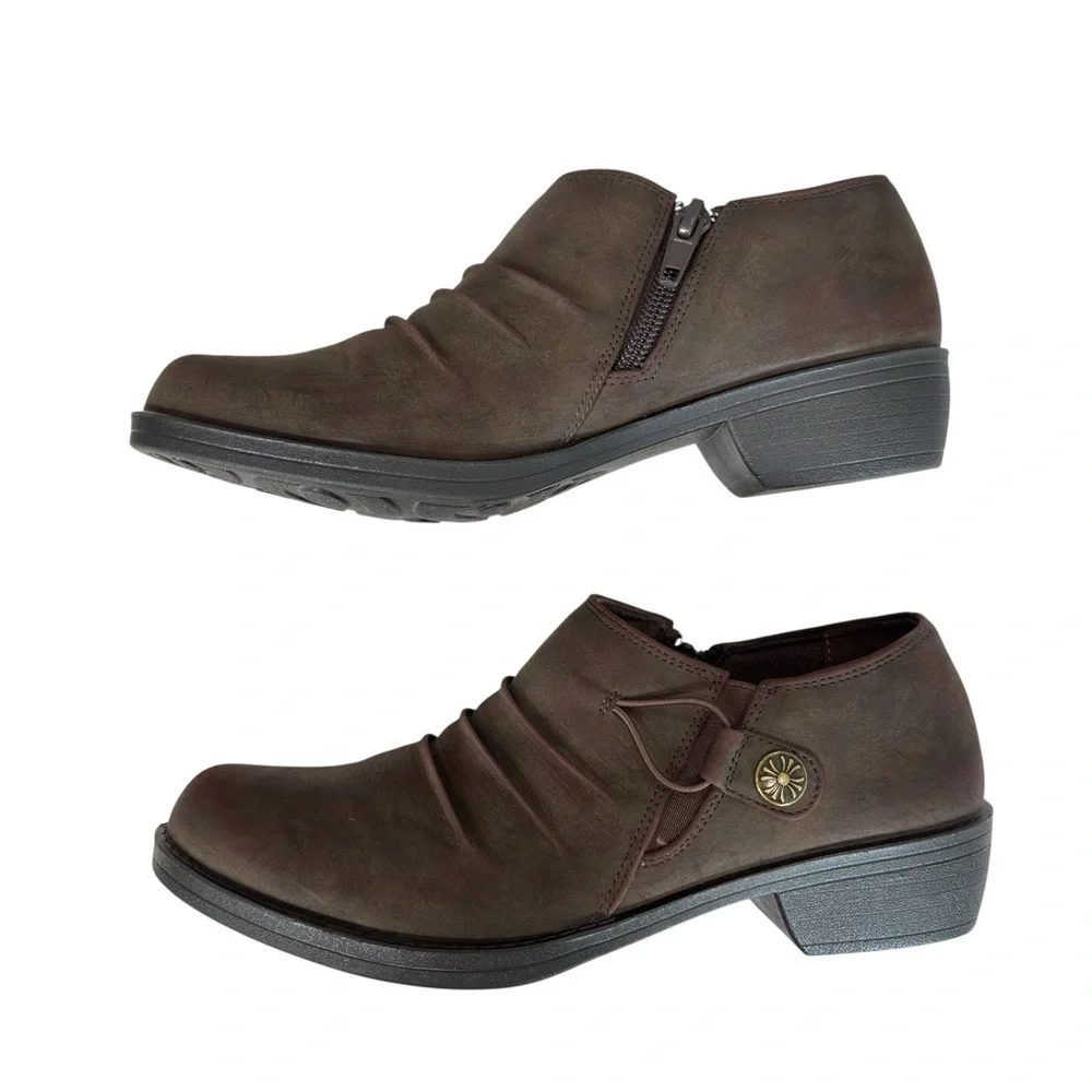 Easy Street Korey Shooties Distressed Matte Brown Comfort Size 5.5 Bootie VEGAN